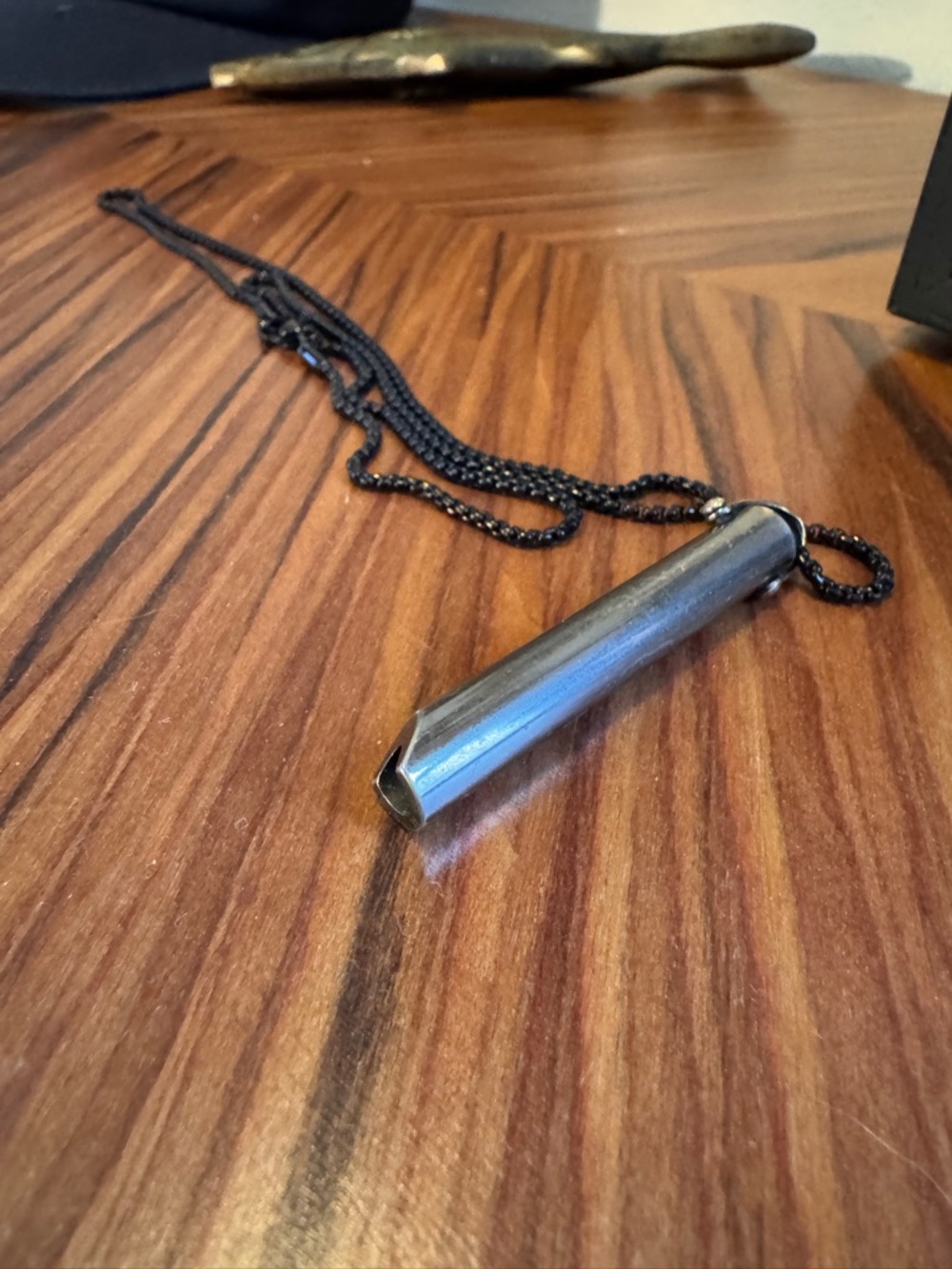 Minimalist Breathing Necklace Black Chain Meditation Pendant
